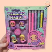 Mermaid magic - Pencils and erasers set by Making Mermaids New Zealand