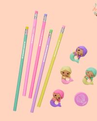 Mermaid Magic – Pencils and erasers set