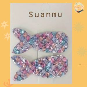 2pcs Mermaid hairclips sequins for hair