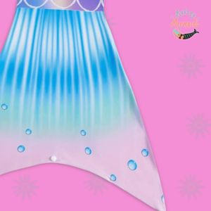 3PC Mermaid Themed Bikini Swimsuit and Mermaid tail