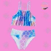 3PC Mermaid Themed Bikini Swimsuit and Mermaid tail