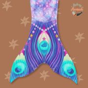 4PC Mermaid Themed Bikini Swimsuit, Mermaid tail & Monofin