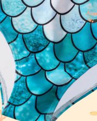 Girls One-Piece Mermaid Swimsuit – Fish Scale Print