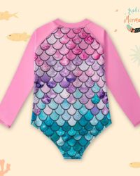 Girls One-Piece Mermaid Swimsuit – Fish Scale Print