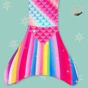 3PC Rainbow Mermaid themed Bikini Swimsuit and Mermaid tail