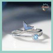 Adjustable mermaid tail finger ring