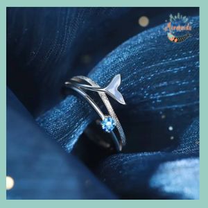 Adjustable mermaid tail finger ring