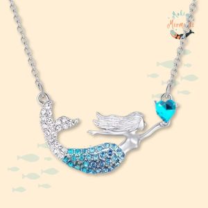 Swimming Mermaid Pendant Necklace