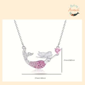 Swimming Mermaid Pendant Necklace