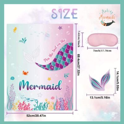 Pin-the-Tail on the Mermaid – Game Set with Stickers