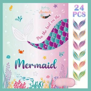 Pin-the-Tail on the Mermaid – Game Set with Stickers