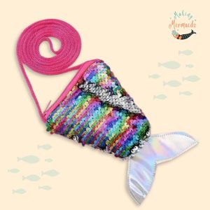 Sequin Mermaid Tail Zipper Shoulder Bag