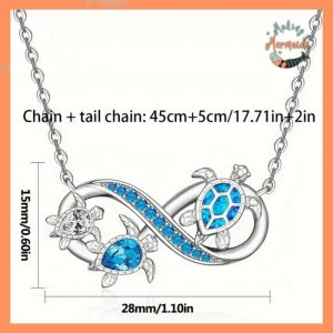 Turtle Pendant Necklace on Infinity Loop