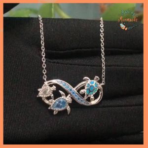 Turtle Pendant Necklace on Infinity Loop