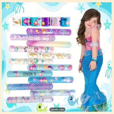 12Pcs Mermaid Slap Bracelets for Kids