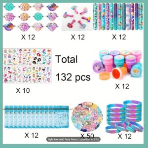 132pc Mermaid themed party pack for 10-12