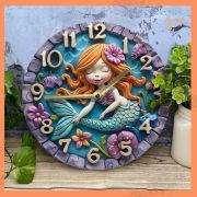 Mermaid-Themed Silent Wall Clock