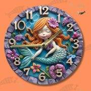 Mermaid-Themed Silent Wall Clock