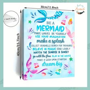 Mermaid Motivational Quote Canvas Art