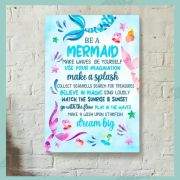 Mermaid Motivational Quote Canvas Art