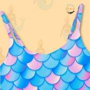 Mermaid Swim Dress with pink and blue fish scales