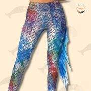 Mesmerising Fish Scale Print Leggings with decorative side fins