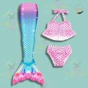 3pc Mermaid Tail Set, Tail, halter top & bikini bottoms