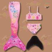 4pc Underwater Snowflake Mermaid Set – Tail, Bikini, Monofin