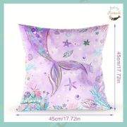 Mermaid themed throw-pillow cover