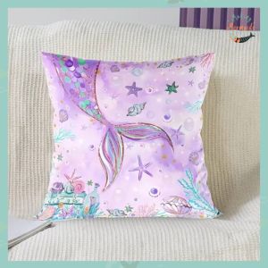 Mermaid themed throw-pillow cover