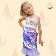 2pc Spangle-decorated Mermaid Dress-Up Set