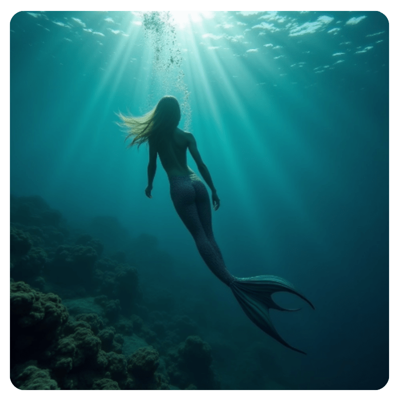 I hide away in the ocean depths! 🦑🌊 – The deep sea is my sanctuary. I weave through glowing coral forests, whisper to ancient sea creatures, and keep my magic hidden beneath the waves, far from human eyes.